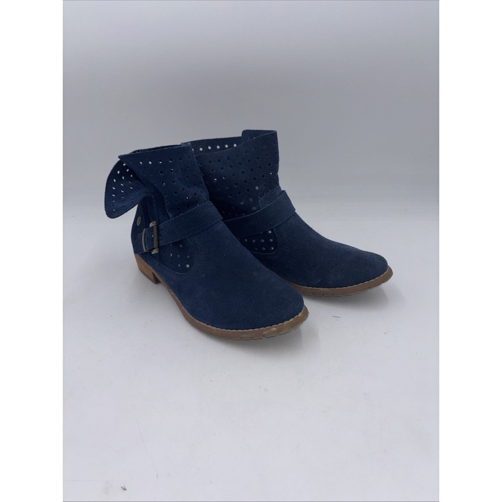 Restricted blue  Suede leather Ankle Boots Slouch Strap  Women's Size 8.5
